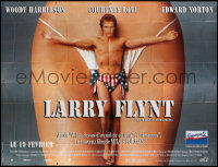 9f559 PEOPLE VS. LARRY FLYNT advance French 8p 1996 Woody Harrelson as founder of Hustler Magazine!