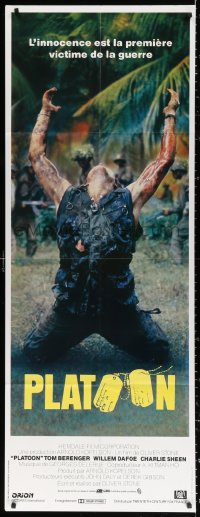 9f583 PLATOON French door panel 1986 Oliver Stone, Vietnam War, Willem Dafoe shot in iconic scene!
