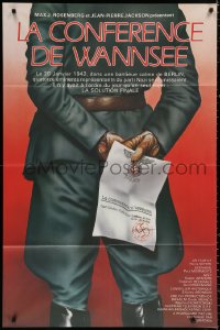 9f570 HITLER'S FINAL SOLUTION French 31x47 1987 Demoulin art of Nazi with Wannsee Conference paper!