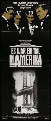 9f052 ONCE UPON A TIME IN AMERICA German 23x55 1984 Robert De Niro, Sergio Leone, cast over bridge!