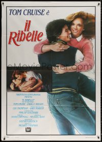 9f306 ALL THE RIGHT MOVES Italian 1p 1987 different art of young Tom Cruise & Lea Thompson, rare!