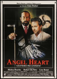 9f309 ANGEL HEART Italian 1p 1987 Casaro art of Robert DeNiro & Mickey Rourke, Alan Parker!