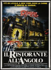 9f325 BLOOD DINER Italian 1p 1988 different Spataro art of cannibal restaurant, very rare!