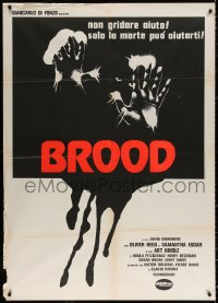 9f332 BROOD Italian 1p 1979 David Cronenberg, art of monster in embryo, they're waiting for YOU!