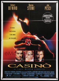 9f335 CASINO Italian 1p 1996 Martin Scorsese, Robert De Niro with dice, Sharon Stone, Joe Pesci