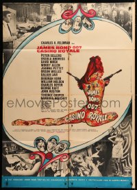 9f336 CASINO ROYALE Italian 1p 1967 all-star James Bond spy spoof, sexy psychedelic art!