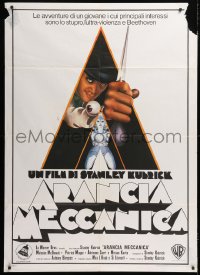 9f340 CLOCKWORK ORANGE Italian 1p R1980s Stanley Kubrick classic, Castle art of Malcolm McDowell!