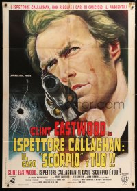 9f355 DIRTY HARRY Italian 1p 1972 different art of Clint Eastwood pointing gun, Don Siegel