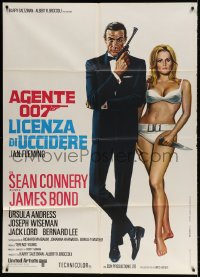9f360 DR. NO Italian 1p R1971 Sciotti art of Sean Connery as James Bond & Ursula Andress in bikini!