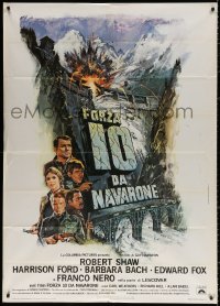 9f379 FORCE 10 FROM NAVARONE Italian 1p 1978 Robert Shaw, Harrison Ford, cool art by Bryan Bysouth!