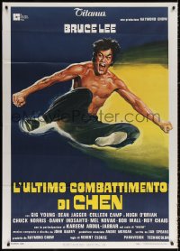 9f386 GAME OF DEATH Italian 1p 1979 cool different kung fu artwork of Bruce Lee kicking in mid-air!