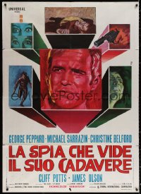 9f400 GROUNDSTAR CONSPIRACY Italian 1p 1972 different Iaia montage art of George Peppard!
