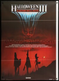 9f402 HALLOWEEN III Italian 1p 1983 Season of the Witch, horror sequel, cool monster image!