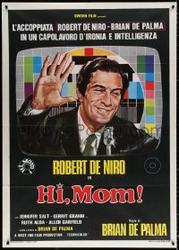 9f407 HI MOM! Italian 1p 1978 different art of Robert De Niro on TV, directed by Brian De Palma!