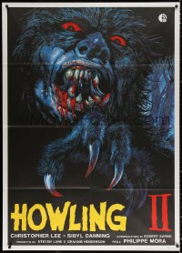 9f410 HOWLING II Italian 1p 1989 cool and different Josh Kirby werewolf monster art!
