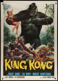 9f425 KING KONG Italian 1p R1966 different Casaro art of the giant ape carrying sexy Fay Wray!