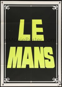 9f438 LE MANS teaser Italian 1p 1971 only the title in dayglo yellow over black background!