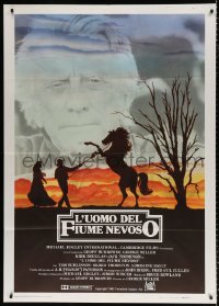 9f451 MAN FROM SNOWY RIVER Italian 1p 1983 Kirk Douglas in a dual role, different silouette art!