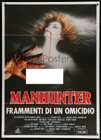 9f452 MANHUNTER Italian 1p 1987 Hannibal Lector, Red Dragon, different Sciotti art!