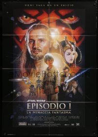 9f482 PHANTOM MENACE Italian 1p 1999 George Lucas, Star Wars Episode I, great Drew Struzan art!