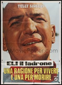 9f492 REASON TO LIVE, A REASON TO DIE teaser Italian 1p 1973 super close portrait of Telly Savalas!