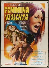9f495 RESTLESS Italian 1p 1973 completely different art of sexy naked Raquel Welch by Tino Aller!