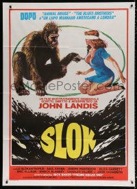 9f500 SCHLOCK Italian 1p 1982 John Landis horror comedy, Ferrari art of ape man & sexy girl!