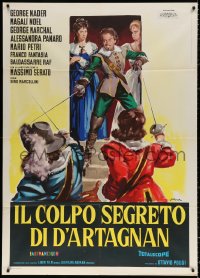 9f503 SECRET MARK OF D'ARTAGNAN Italian 1p 1962 Olivetti art of George Nader defending ladies!