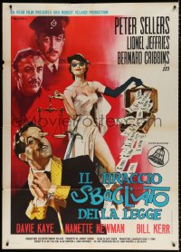 9f554 WRONG ARM OF THE LAW Italian 1p 1964 Peter Sellers, sexy different art by Enrico Deseta!