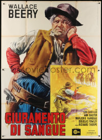 9f195 20 MULE TEAM Italian 2p R1964 completely different close up art of cowboy Wallace Beery!