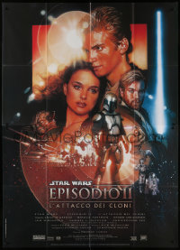 9f202 ATTACK OF THE CLONES Italian 2p 2002 Star Wars Episode II, Struzan art, Christensen & Portman