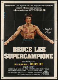 9f215 BRUCE LEE: THE MAN, THE MYTH Italian 2p 1980 Bruce Lee biography, different Tarantelli art!