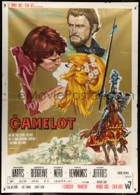 9f216 CAMELOT Italian 2p 1968 Richard Harris as King Arthur, Redgrave as Guenevere, Casaro art!