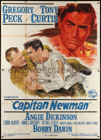 9f217 CAPTAIN NEWMAN, M.D. Italian 2p 1964 Gregory Peck, Tony Curtis, Bobby Darin, different art!