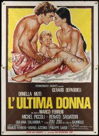 9f258 LAST WOMAN Italian 2p 1976 different art of nude Gerard Depardieu & Ornella Muti with baby!