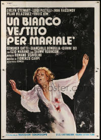 9f297 WHITE DRESS FOR MARIALE Italian 2p 1975 Avelli horror art of Ida Galli shot twice, rare!