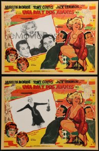 9f040 SOME LIKE IT HOT 5 Mexican LCs R1990s Marilyn Monroe, Tony Curtis, Jack Lemmon, Billy Wilder!