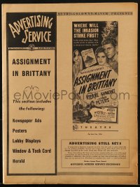 9f077 ASSIGNMENT IN BRITTANY pressbook 1943 new star Jean-Pierre Aumont & pretty Susan Peters!