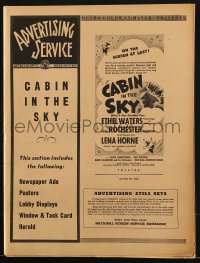 9f091 CABIN IN THE SKY pressbook 1943 Lena Horne, Rochester, Ethel Waters, Louis Armstrong & more!
