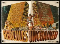 9f122 HERCULES UNCHAINED pressbook 1960 art of mighty Steve Reeves, cool die-cut cover!