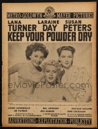 9f130 KEEP YOUR POWDER DRY pressbook 1945 pretty Lana Turner, Laraine Day, Susan Peters!