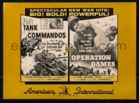 9f152 OPERATION DAMES/TANK COMMANDOS pressbook 1959 guts & dynamite, girls trapped behind enemy lines!