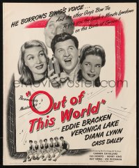 9f153 OUT OF THIS WORLD pressbook 1945 Veronica Lake, Eddie Bracken, Diana Lynn, musical!