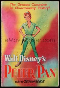 9f155 PETER PAN pressbook 1953 Walt Disney & J.M. Barrie's boy who would not grow up, ultra rare!