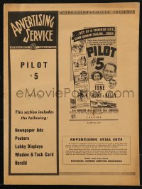 9f157 PILOT #5 pressbook 1942 pretty Marsha Hunt between aviators Gene Kelly & Franchot Tone!