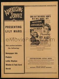 9f158 PRESENTING LILY MARS pressbook 1943 Judy Garland, Van Heflin, Fay Bainter, Carlson, Broadway!