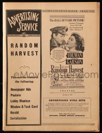 9f160 RANDOM HARVEST pressbook 1942 Ronald Colman & Greer Garson in James Hilton's story!