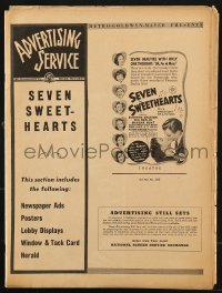 9f166 SEVEN SWEETHEARTS pressbook 1942 Kathryn Grayson, Van Heflin, Marsha Hunt, includes herald!