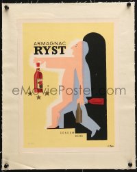 9f005 RYST-DUPEYRON linen 10x13 French advertising poster 1943 Raymond Savignac art for armagnac!