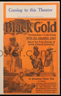 9f086 BLACK GOLD pressbook 1927 exact full-size image of the 14x22 window card, all black cast!